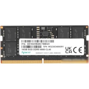 Оперативная память Apacer 16ГБ DDR5 SODIMM 4800 МГц AS16GHB48CTBBGH