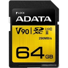 Карта памяти A-Data Premier ONE ASDX64GUII3CL10-C SDXC 64GB