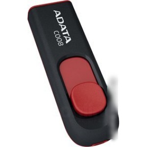 USB Flash A-Data C008 Black+Red 64 Гб (AC008-64G-RKD)