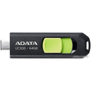 USB Flash ADATA UC300 64GB (черный/зеленый)