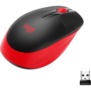 Мышь Logitech M190 (черный/красный)