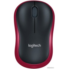 Мышь Logitech M185 (черный/красный)