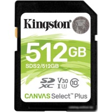 Карта памяти Kingston Canvas Select Plus SDXC 512GB