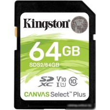 Карта памяти Kingston Canvas Select Plus SDXC 64GB