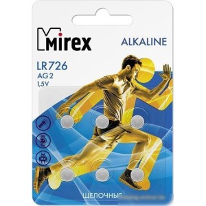 Элементы питания Mirex LR726 (AG2) Mirex блистер 6 шт. 23702-LR726-E6 Элементы питания Mirex LR726 (AG2) Mirex блистер 6 шт. 23702-LR726-E6