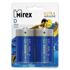 Батарейки Mirex LR20 D Алкалайн 2 шт 23702-LR20-E2