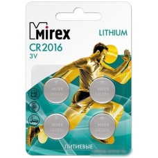 Батарейки Mirex CR2016 4 шт 23702-CR2016-E4