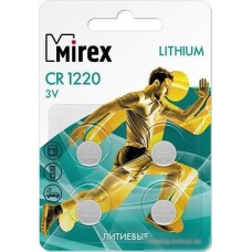 Элементы питания Mirex CR1220 Mirex литиевая блистер 4 шт. 23702-CR1220-E4