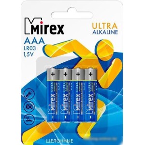 Батарейки Mirex Ultra Alkaline AAA 4 шт LR03-E4 Батарейки Mirex Ultra Alkaline AAA 4 шт LR03-E4