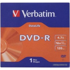 DVD-R диск Verbatim 4.7Gb 16x Verbatim DL в конверте 43844 1 шт.