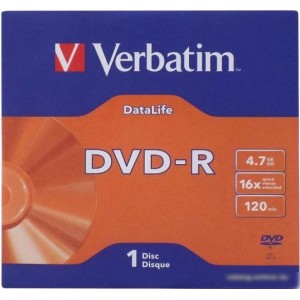 DVD-R диск Verbatim 4.7Gb 16x Verbatim DL в конверте 43844 1 шт.