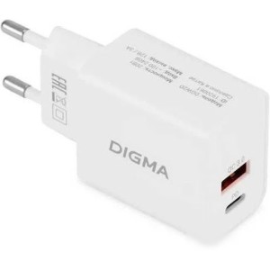 Сетевое зарядное Digma DGW2D (белый) Сетевое зарядное Digma DGW2D (белый)