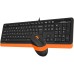 Клавиатура + мышь A4Tech Fstyler F1010 (черный/оранжевый)