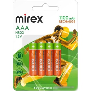 Аккумулятор Mirex AAA 1100mAh 4 шт HR03-11-E4 Аккумулятор Mirex AAA 1100mAh 4 шт HR03-11-E4