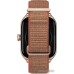 Умные часы Amazfit GTS 4 (золотистый, с коричневым нейлоновым ремешком)