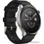 Умные часы Amazfit GTR 4 (серебристый, с черным ремешком из фторэластомера)