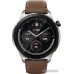 Умные часы Amazfit GTR 4 (серебристый, с коричневым кожаным ремешком)