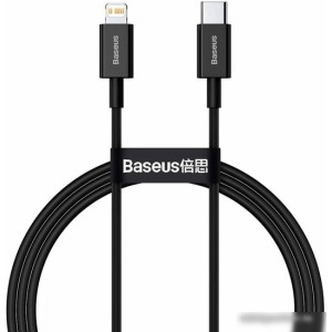 Кабель Baseus USB Type-C - Lightning CATLYS-A01 (1 м, черный) Кабель Baseus USB Type-C - Lightning CATLYS-A01 (1 м, черный)