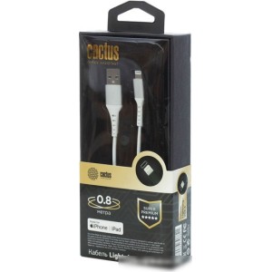 Кабель CACTUS USB Type-A - Lightning CS-LG.USB.A-0.8 (0.8 м, белый) Кабель CACTUS USB Type-A - Lightning CS-LG.USB.A-0.8 (0.8 м, белый)