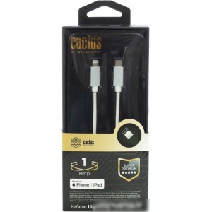 Кабель CACTUS USB Type-C - Lightning CS-LG.USB.C-1 (1 м, белый) Кабель CACTUS USB Type-C - Lightning CS-LG.USB.C-1 (1 м, белый)