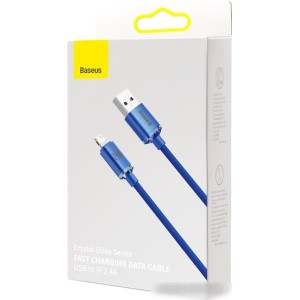 Кабель Baseus Crystal Shine USB Type-A - Lightning (2 м, синий) Кабель Baseus Crystal Shine USB Type-A - Lightning (2 м, синий)