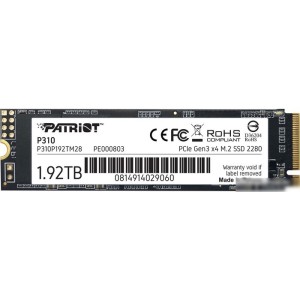 SSD Patriot P310 1.92TB P310P192TM28 SSD Patriot P310 1.92TB P310P192TM28