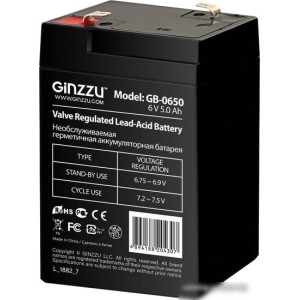 Аккумулятор для ИБП Ginzzu GB-0650 (6В/5 А·ч) Аккумулятор для ИБП Ginzzu GB-0650 (6В/5 А·ч)