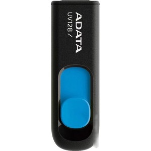 USB Flash A-Data DashDrive UV128 Black/Blue 128GB (AUV128-128G-RBE)