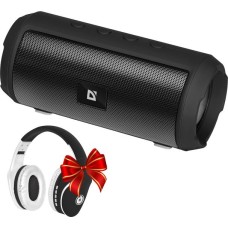 Bluetooth колонка с беспроводными наушниками Defender Enjoy S500 (черный) + Наушники Defender FreeMotion B525 (черный)