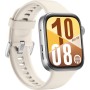 Умные часы Huawei Watch FIT 4 (серебристый, с бежевым силиконовым ремешком, международная версия)