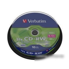 CD-RW диск Verbatim 700Mb 12х Verbatim DLP Silver 10 шт. CakeBox 043480, SERL
