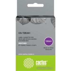 Картридж-лента для термопринтера CACTUS CS-TZE261 (аналог Brother TZe-261) Картридж-лента для термопринтера CACTUS CS-TZE261 (аналог Brother TZe-261)
