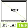 Проекционный экран CACTUS Wallscreen 187x332 CS-PSW-187X332-SG