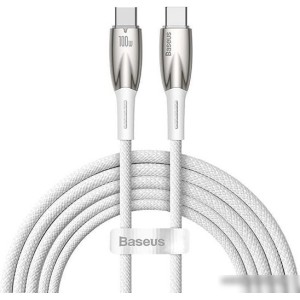 Кабель Baseus Glimmer Series Fast Charging Data Cable USB Type-C - Type-C 100W CADH000802 (2 м, белый)