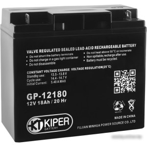 Аккумулятор для ИБП Kiper GP-12180 (12В/18 А·ч) Аккумулятор для ИБП Kiper GP-12180 (12В/18 А·ч)