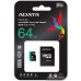Карта памяти A-Data Premier Pro AUSDX64GUI3V30SA2-RA1 microSDXC 64GB (с адаптером)