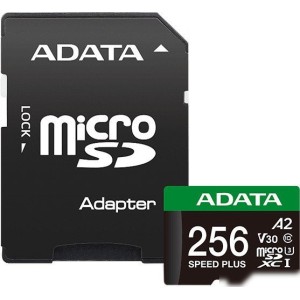Карта памяти ADATA SPEED PLUS microSDXC 256GB UD256GUI3V30A2SP-RA1 (с адаптером)