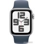 Умные часы Apple Watch SE 2 40 мм (алюминиевый корпус, серебристый/грозовой синий, спортивный силиконовый ремешок S/M)
