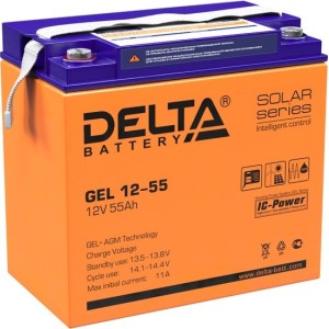 Аккумулятор для ИБП Delta GEL 12-55 (12В/55 А·ч) Аккумулятор для ИБП Delta GEL 12-55 (12В/55 А·ч)
