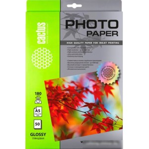 Фотобумага CACTUS A5 180г/м2 50 л глянцевый CS-GA518050