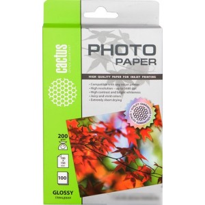 Фотобумага CACTUS Глянцевая A6 200 г/кв.м. 100 листов (CS-GA6200100)