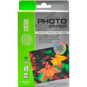 Фотобумага CACTUS Матовая А6 190 г/м2 100 листов (CS-MA6190100)