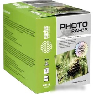Фотобумага CACTUS Матовая 10х15 230 г/кв.м. 500 листов(CS-MA6230500)