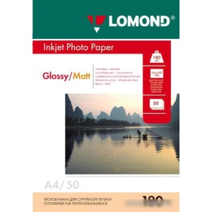 Фотобумага Lomond Двусторонняя глянцевая A4 180 г/м2 50л (0102065)