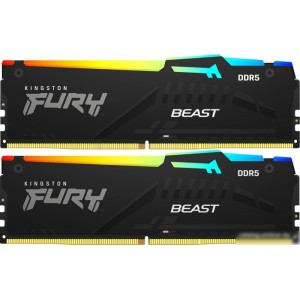 Оперативная память Kingston FURY Beast RGB 2x32ГБ DDR5 5600 МГц KF556C36BBEAK2-64 Оперативная память Kingston FURY Beast RGB 2x32ГБ DDR5 5600 МГц KF556C36BBEAK2-64