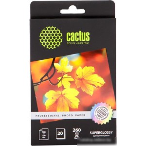 Фотобумага CACTUS Суперглянцевая A6 260 г/кв.м. 20 листов (CS-HGA626020)