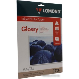 Фотобумага Lomond Глянцевая односторонняя A4 170 г/кв.м. 25 листов (0102143)