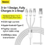 Кабель Baseus One-For-Three Fast Charging Data Cable 3.5A USB Type-A - USB Type-C/microUSB/Lightning (0.5 м, белый) Кабель Baseus One-For-Three Fast Charging Data Cable 3.5A USB Type-A - USB Type-C/microUSB/Lightning (0.5 м, белый)