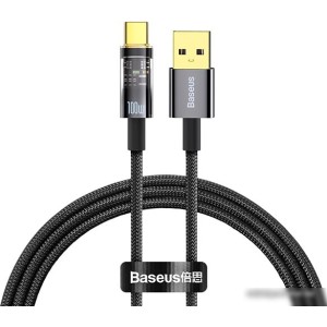 Кабель Baseus Explorer Series Auto Power-Off Fast Charging USB Type-A -USB Type-C (1 м, черный) Кабель Baseus Explorer Series Auto Power-Off Fast Charging USB Type-A -USB Type-C (1 м, черный)