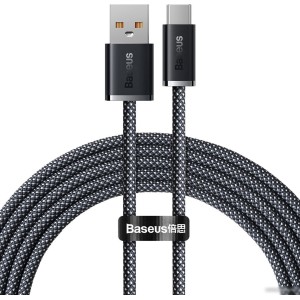 Кабель Baseus Dynamic Series Fast Charging Data Cable 100W USB Type-A - USB Type-C (2 м, серый) Кабель Baseus Dynamic Series Fast Charging Data Cable 100W USB Type-A - USB Type-C (2 м, серый)